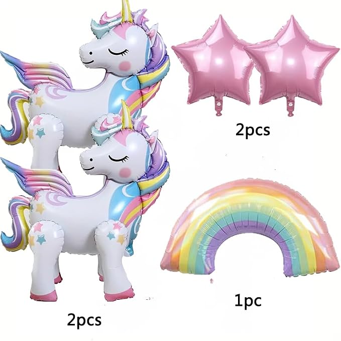 5 Pcs Self Standing Unicorn Balloons - Image 2