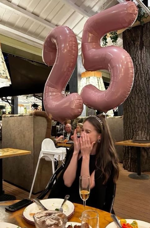 Pearl Pink Number 5 Balloon 40 inch, 5th Birthday Party Balloons Decorations | - Image 6