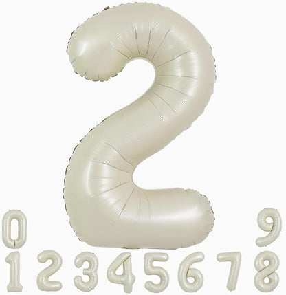 TONIFUL 40 Inch Cream White Large Numbers Balloon 0-9 Birthday Party Decorations by TONIFUL