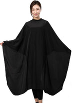 PERFEHAIR Barber Hair Cutting Cape - Black Salon Haircut Gown, 55" x 59", 5.8 Ounces, Super Silky Smooth Texture