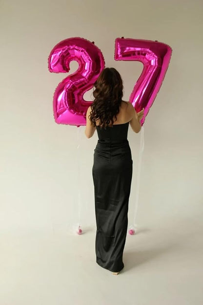Number Balloons 40 Inch Rose Purple 3 Balloon - Image 3