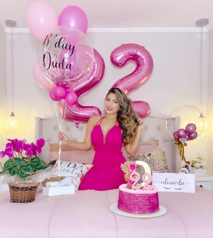 Pink Number 7 Balloon 40 inch, Balloon numbers party supplies, deco photo shoot - Image 5