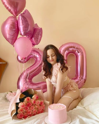 Pink Number 0 Balloon 40 inch, Balloon numbers party supplies, deco photo shoot - Image 5