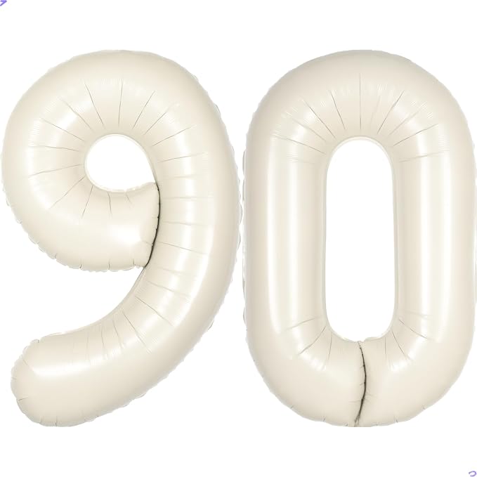 Cream White Number 90 Balloon for First Birthday Decorations, 40 inch Huge by Unknown