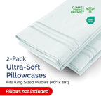 King Pillow Cases Set of 2 - Ultra Soft Hotel Quality Pillowcase Covers - Comfy, Cozy & Wrinkle Free - Shrinkage, Stain and Fade Resistant - Machine Washable Pillow Protectors - 2 Piece Set - Ice Blue