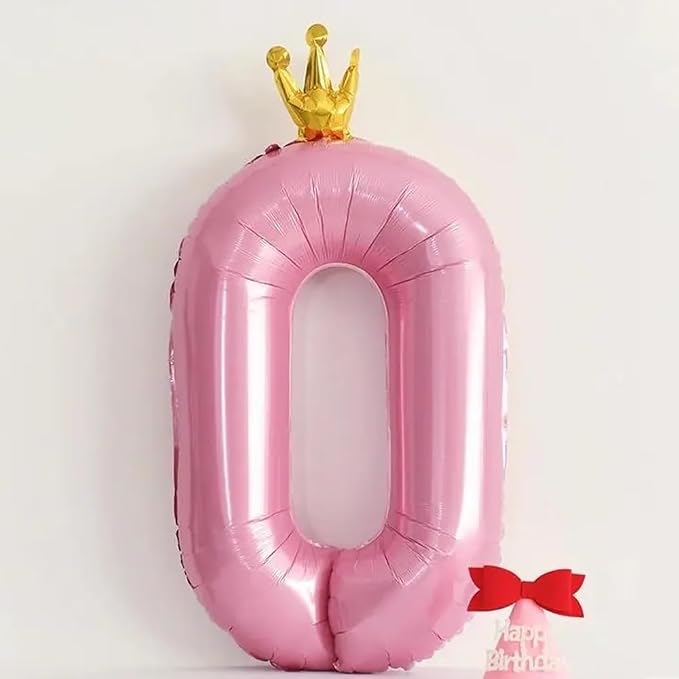 40 inch Pink Number 0 Balloon - Image 5