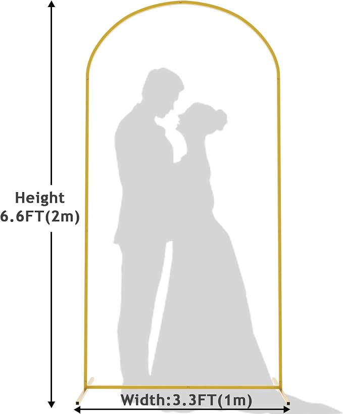6.6FT Arch Backdrop Stand Gold Metal Wedding Arch Backdrop Stand | Metal - Image 2