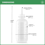 Bar5F Hair Color Applicator Bottles, 3-Pack, 6 Ounce Translucent Squeeze Dropper Bottle with Measuring Scale, BPA Free, Ideal for Salon, Oil, Hair Coloring, Scalp Treatment, Taming & Styling