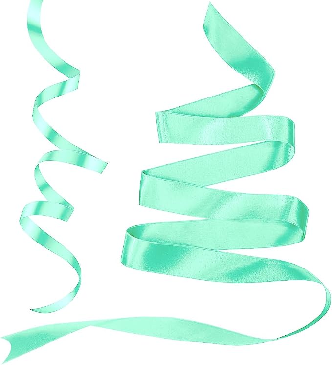 Aquamarine Satin Ribbon 3/8 inch 25 Yards Fabric Silk Ribbon Perfect - Image 3