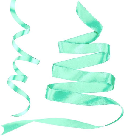 Aquamarine Satin Ribbon 3/8 inch 25 Yards Fabric Silk Ribbon Perfect - Image 3