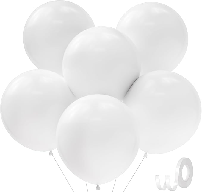 30pcs Large Balloons 18 Inch White Balloons by BAIBAOXIANG