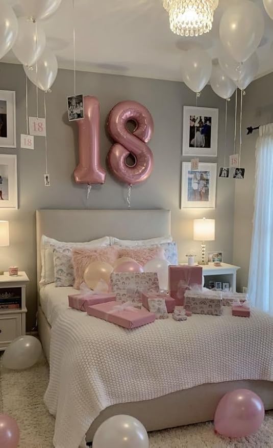 Pearl Pink Number 8 Balloon 40 inch, 8th Birthday Party Balloons Decorations | - Image 7