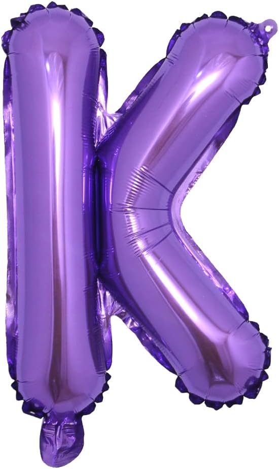 16 inch Purple Alphabet Letter and Number Balloons Set Package, Aluminum by RUIANSI