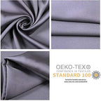 100% Mulberry Silk Pillowcases Set of 2 for Hair and Skin and Super Soft and Breathable King Size Nature Silk Pillowcases (King, Gray)