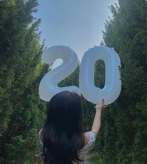 White Number 0 Balloon 40 inch, Balloon numbers party supplies, deco photo shoot - Image 4