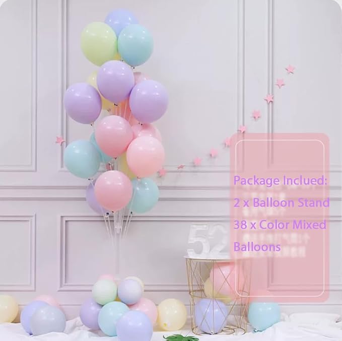 Leesoot 2 Sets 74inch Macarons Floor Balloon Column Kit Stand - Image 6