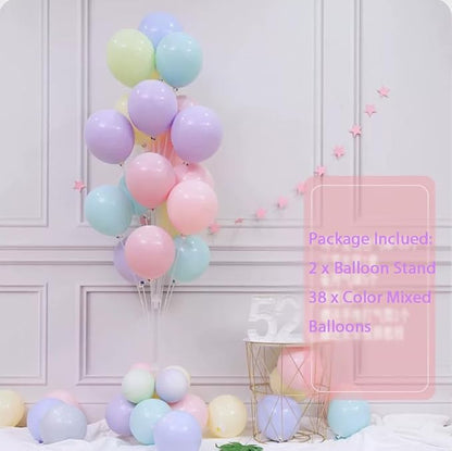 Leesoot 2 Sets 74inch Macarons Floor Balloon Column Kit Stand - Image 6