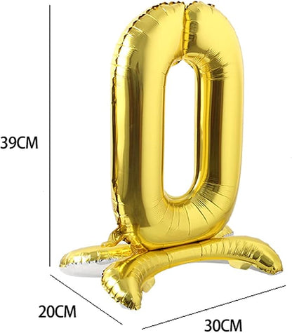 16" Standing Gold Alphabet Letter and Number Balloons Aluminum Hanging Foil - Image 2