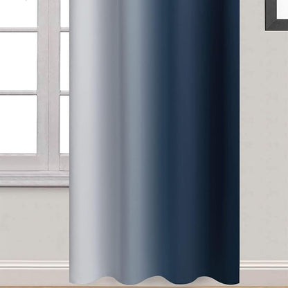 Yakamok Ombre Curtains Navy Blue and Greyish White - Image 4