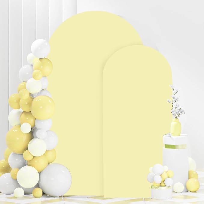 FANPROMS Arch Covers Set of 2 Yellow Wedding Arch Cover 6FT 7.2FT Arch Stand - Image 4