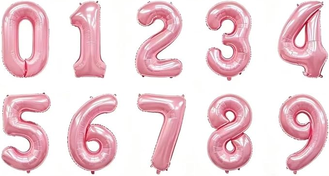 10 Pcs Number 0-9 Balloons 16 Inch Number Mylar Foil Balloons Custom Digital by Unknown