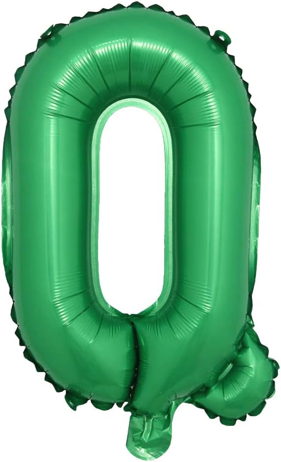 16 inch Green Alphabet Letter and Number Balloons Set Package, Aluminum Hanging by RUIANSI