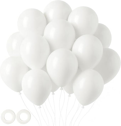 Voircoloria 105pcs White Party Latex Balloons, 12inch | by Voircoloria