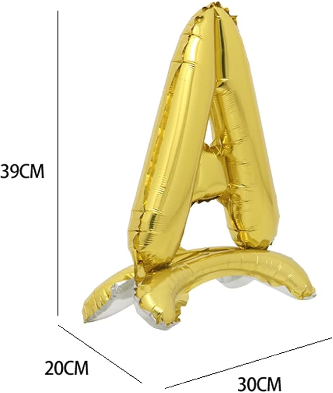16" Standing Gold Alphabet Letter and Number Balloons Aluminum Hanging Foil - Image 2