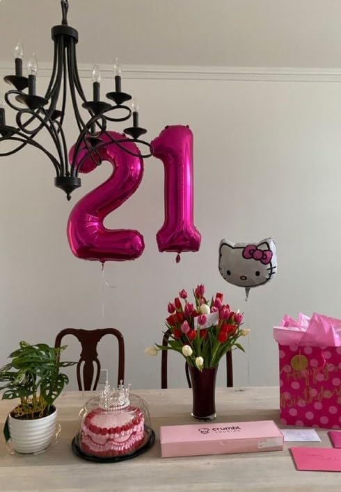 Hot Pink Number 9 Balloon 40 inch, Balloon numbers party supplies, deco photo - Image 7