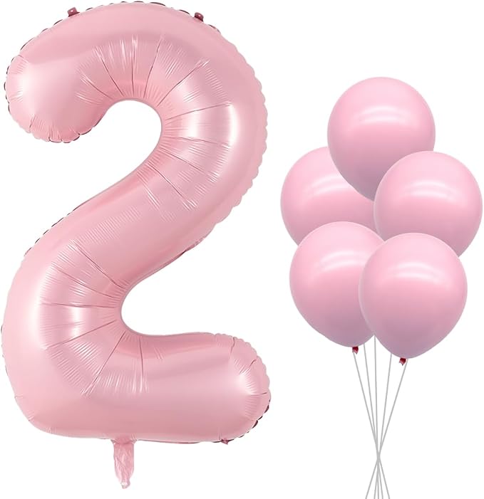 40 Inch Pink Number 2 Foil Balloon Set | by Home