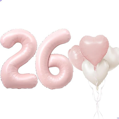Pink 26 Balloon Number Pastel Pink 26th Birthday Party Decorations by Unknown