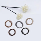 Hair Ties Hair Elastics Bands Seamless Cotton No Damage Thick Curly Hair Long-Lasting Braids Ponytails Holders All Hair Types Pain-Free Hair Accessories Women Men Coffee Colors 50 PCS