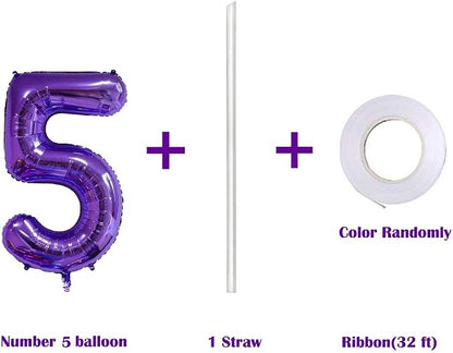 40 Inch Jumbo Purple Number 5 Balloon Giant Balloons Prom Balloons Helium Foil - Image 3