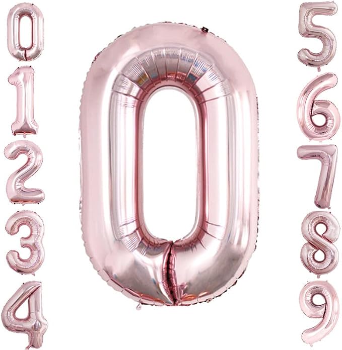 Rose Gold Foil Balloons Number 0 by GOER