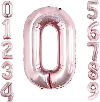 Rose Gold Foil Balloons Number 0 by GOER