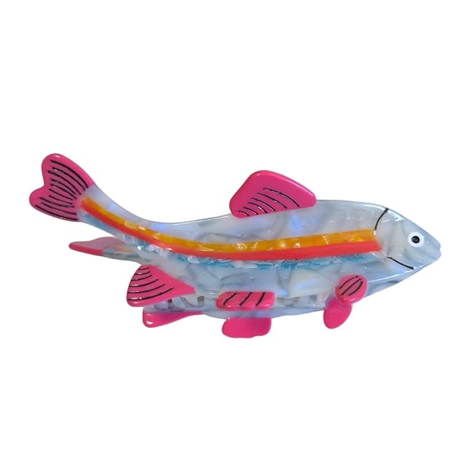 Novelty Rainbow Fish Hair Clips,Cellulose Acetate Hair Clips,Big Claw Clips for Girl,Hair Accessories