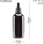 YIZHAO Black Glass Dropper Bottle 4oz, Tincture Bottles with Glass Dropper, for Essential Oils, Aromatherapy, Cosmetic, Laboratory, Pharmacy, Liquids, Travel –9 Pcs