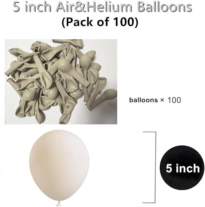 5 inch White Sand Latex Balloons - Image 2