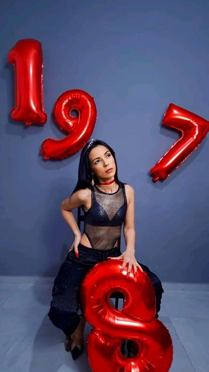 Number Balloons 40 Inch Red 6 Balloon - Image 4