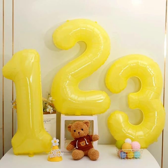 40 inch Yellow Number Balloon Giant Foil Helium Balloons Number 0 Balloon - Image 7