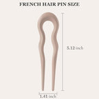 Sunolga 8PCS French Hair Pins for Thick Hair, 5.12" Fashion French Pins Hair Styling, Matte French Hairpin for Women Fine Hair Accessories, French Twist Pin Wavy U Shaped Holiday Gifts