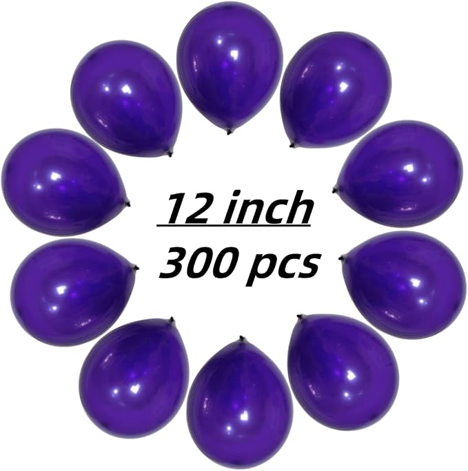 300 Pack Dark Purple Balloons 12 inch Dark Purple Latex Party Balloon Bulk - Image 2