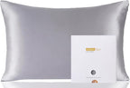 ZIMASILK 100% Pure Mulberry Silk Pillowcase for Hair and Skin Health,Soft and Smooth,Both Sides Premium Grade 6A Silk,600 Thread Count,with Hidden Zipper,1pc (Queen 20''x30'',Silver Grey)
