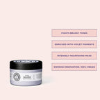 Maria Nila Sheer Silver, Hair Mask 8.5 Fl Oz, Neutralizes Golden Shades, Violet Pigments Gives Cool Tone, 100% Vegan & Sulfate/Paraben free