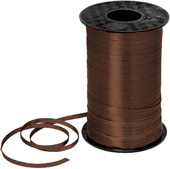 PMU 500 Yards x 3/16in Chocolate Crimped Curling Ribbon String by PMU