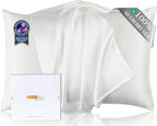 ZIMASILK Upgraded 100% Pure Natural Undyed Mulberry Silk Pillowcase for Hair and Skin Pillow Cases with Hidden Zipper, More Soft & Durable Grade 6A Silk, Gift Box 1Pc (Standard 20"x26", Ivory)