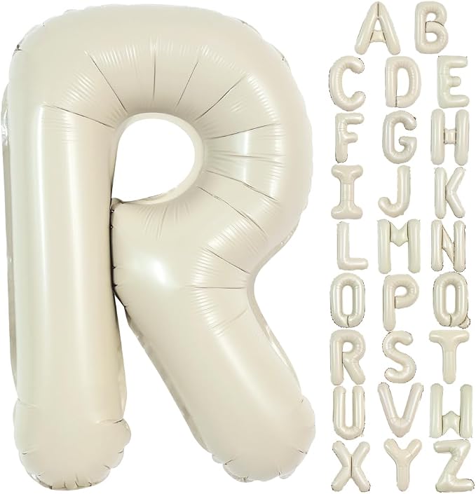 TONIFUL 40 Inch Large Cream White Letter R Balloons Giant Alphabet Letter by TONIFUL