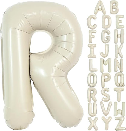 TONIFUL 40 Inch Large Cream White Letter R Balloons Giant Alphabet Letter by TONIFUL