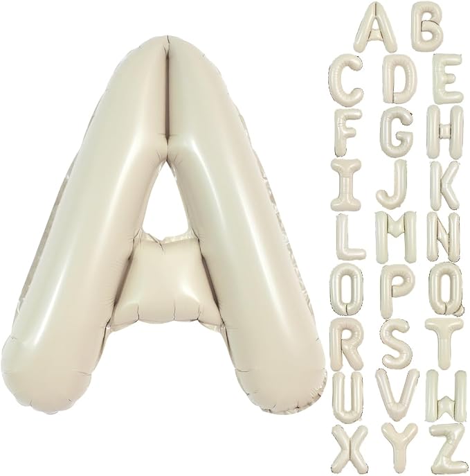 TONIFUL 40 Inch Large Cream White Letter A Balloons Giant Alphabet Letter by TONIFUL