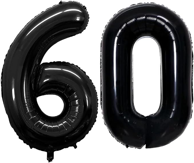 Number 60 Balloons for 60th Birthday Party Decorations, 42 Inch Jumbo Foil by GOER